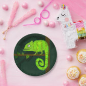 Assiettes En Carton Caméléon vert mignon (Fête)