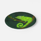 Assiettes En Carton Caméléon vert mignon (Angle)