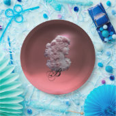 ASSIETTES EN CARTON CAMEO ANTIQUE, DAME AVEC MONOGRAMME DE PÂTES (Fête)