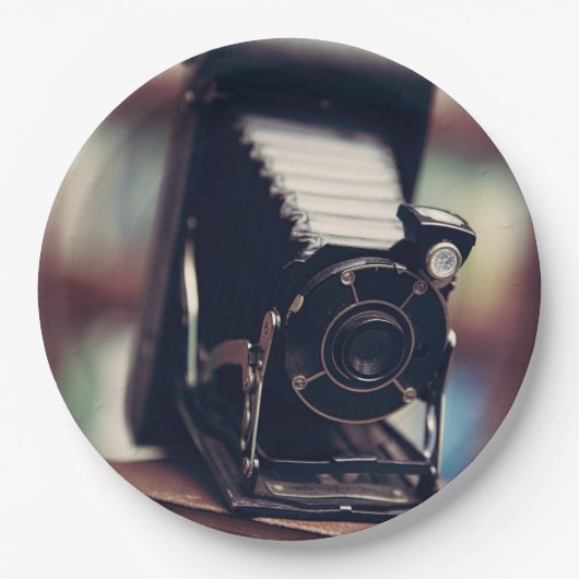 Assiettes En Carton Caméra vintage (Devant)