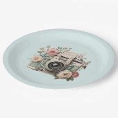 Assiettes En Carton Camera with Flowers Retro Pastel Image (Angle)