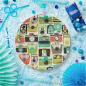 Assiettes En Carton Cameras Retro (Fête)