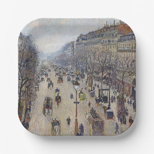 Assiettes En Carton Camille Pissarro - Boulevard Montmartre, matin (Recto)