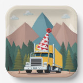 Assiettes En Carton Camion Bonne fête d'anniversaire amusant transport (Recto)
