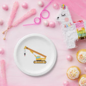 Assiettes En Carton Camion de construction de grue (Fête)