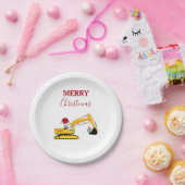 Assiettes En Carton Camion de construction de l'excavatrice de Noël (Fête)