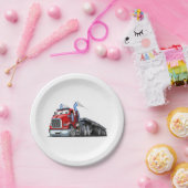 Assiettes En Carton Camion de dessin (Fête)