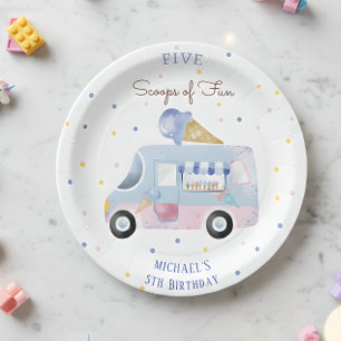 Assiettes En Carton Camion de glace Camées de plaisir enfants annivers