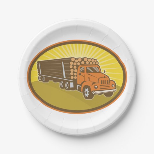 Assiettes En Carton Camion d'exploitation (Devant)