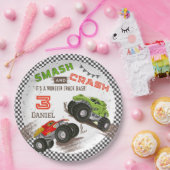 Assiettes En Carton Camion Monster Smash et Crash 3e fête d'anniversai (Fête)