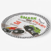 Assiettes En Carton Camion Monster Smash et Crash 3e fête d'anniversai (Angle)