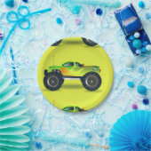 Assiettes En Carton Camion Monster sur le vert citron (Fête)