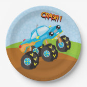Assiettes En Carton Camion monstre coloré (Devant)