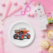 Assiettes En Carton Camion monstre de dessin animé (Fête)