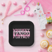 Assiettes En Carton Camion rose Foxtrot Tango Whiskey Militaire (Fête)