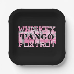 Assiettes En Carton Camion rose Foxtrot Tango Whiskey Militaire