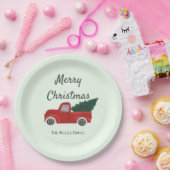 Assiettes En Carton Camion rouge sapin (Fête)