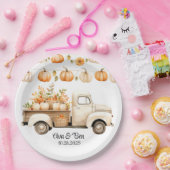 Assiettes En Carton Camion vintage avec Mariage Citrouille (Fête)
