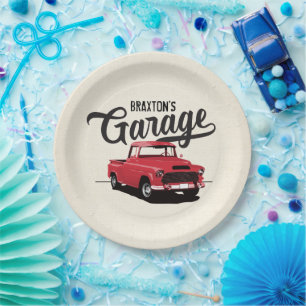 Assiettes En Carton Camion Vintage Rouge Plaques papier personnalisées