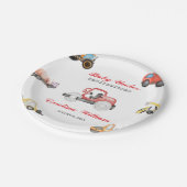 Assiettes En Carton Camions bébé en construction baby shower (Angle)