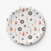 Assiettes En Carton Camions Chauffeurs de course Aquarelle moderne Bla (Devant)