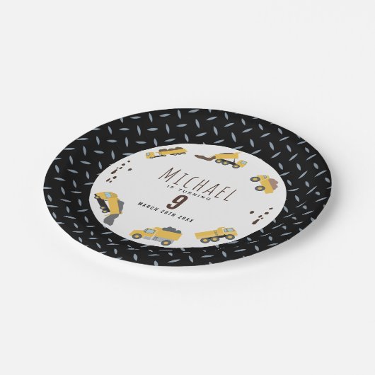 Assiettes En Carton Camions de construction Camions de construction Jo (Angle)