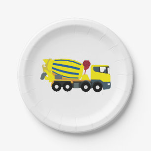 Assiettes En Carton Camions de construction Camions en ciment en béton