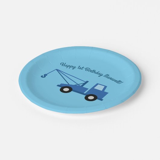Assiettes En Carton Camions fête d'anniversaire (Angle)