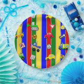 Assiettes En Carton Camions, voitures, tracteurs et signalisation rout (Fête)