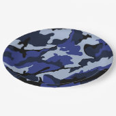 Assiettes En Carton Camo Bleu, Plaques de papier de 9 pouces (Angle)