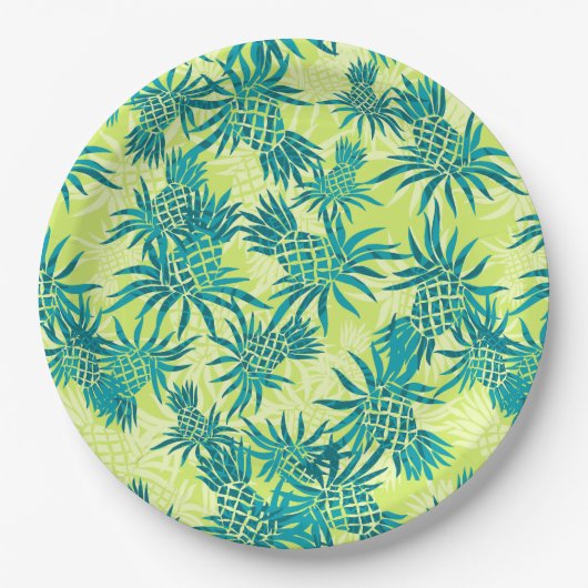 Assiettes En Carton Camo d'ananas Hawaiian Tropical (Devant)