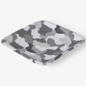 Assiettes En Carton Camo de neige | Camouflage gris blanc (Angulaire)