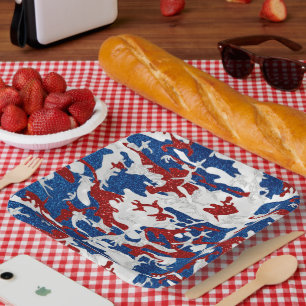 Assiettes En Carton Camo rouge, blanc et bleu 4e juillet Papier de Par