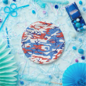 Assiettes En Carton Camo rouge et bleu détendu (Fête)