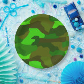 Assiettes En Carton Camo vert (Fête)