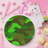 Assiettes En Carton Camo vert (Fête)