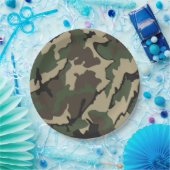 Assiettes En Carton Camo vert, Plaques de papeterie (Fête)