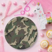 Assiettes En Carton Camo vert, Plaques de papeterie (Fête)