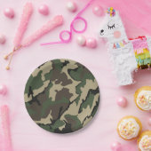 Assiettes En Carton Camo Vert, Plaques de papier de 7 pouces (Fête)
