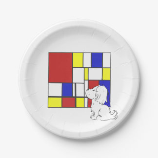 Assiettes En Carton Camomille Inspirée de Mondrian