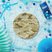 Assiettes En Carton Camouflage 8 bits pour désert numérique / Camo (Fête)