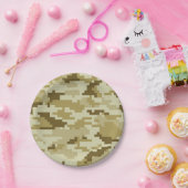 Assiettes En Carton Camouflage 8 bits pour désert numérique / Camo (Fête)