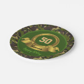 Assiettes En Carton Camouflage armée vert 50e anniversaire / fête de c (Angle)
