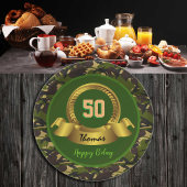 Assiettes En Carton Camouflage armée vert 50e anniversaire / fête de c