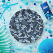 Assiettes En Carton Camouflage bleu (Fête)