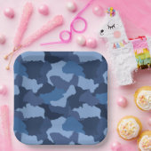 Assiettes En Carton Camouflage bleu (Fête)