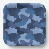 Assiettes En Carton Camouflage bleu (Recto)
