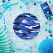 Assiettes En Carton Camouflage bleu (Fête)