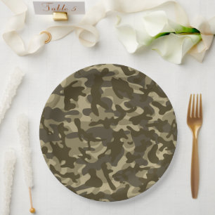 Assiettes En Carton Camouflage central