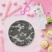 Assiettes En Carton Camouflage de la forêt Grey. Camo ton (Fête)